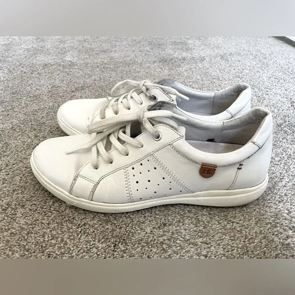 Josef Seibel - Women's Caren 01 Leather Lace Up Sneaker‎ - Size 7 - White